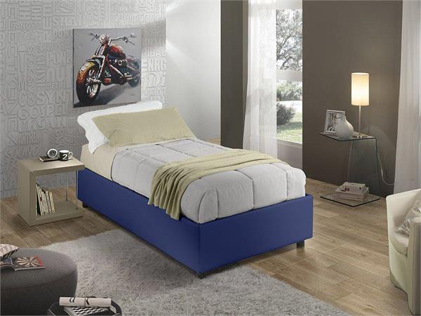 Sommier upholstered single bed with fixed bed base