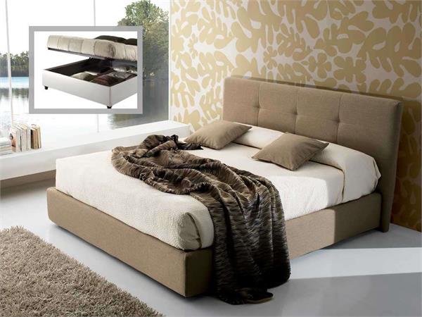 Upholstered bed with container Carol