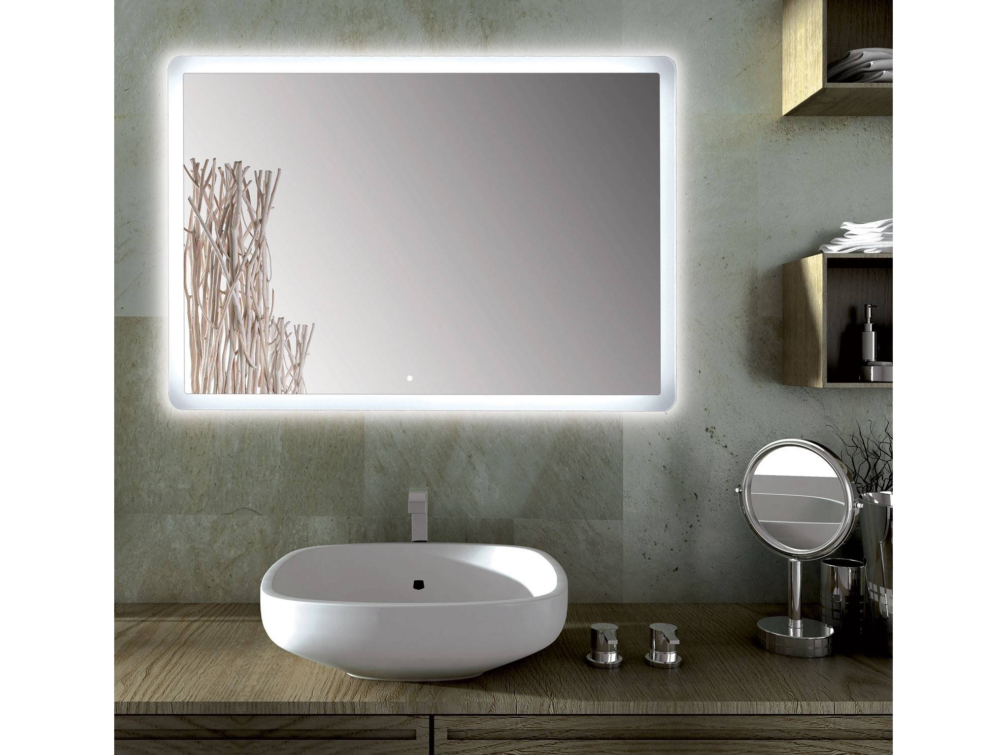 Specchio da bagno rettangolare con barra luminosa a Led — Rehabilitaweb