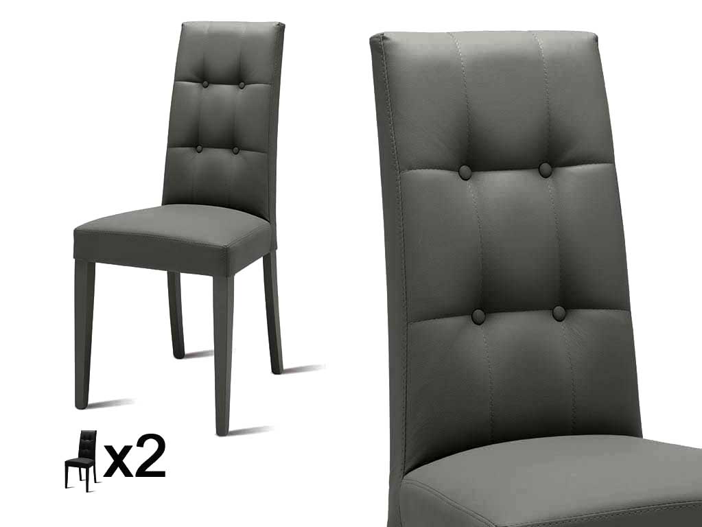 I0I&I0I Sedie moderne da sala da pranzo, design ergonomico, similpelle PU e  lino, schienale alto (42 x 45 x 95, grigio, 2)