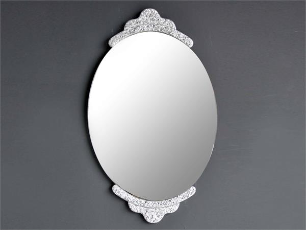 Oval mirror with frame in grained glass Maleficent