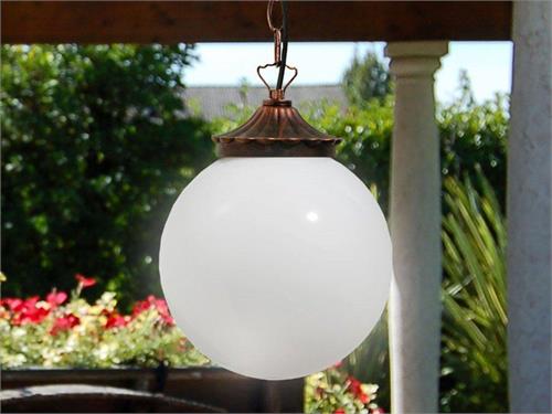ORIONE ANTRACITE lampione 4 luci giardino esterno sfere opali 1833-3+1l