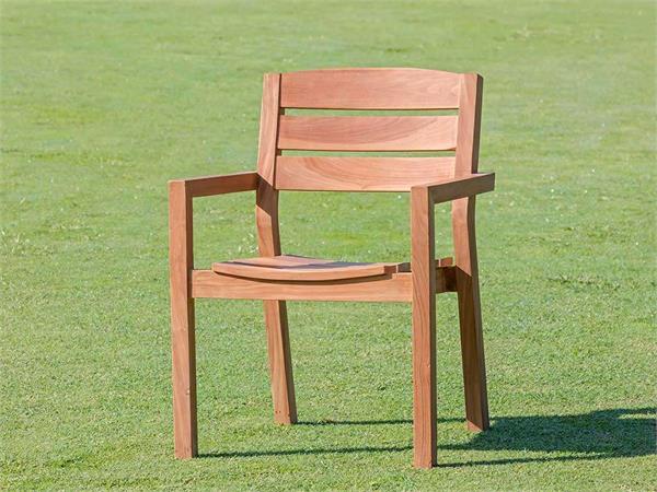 Garden teak armchairs Nico