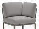 Balcony armchair Dove-grey Komodo corner element in Outdoor