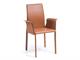 Design leather chair with armrests Caravaggio in Living room