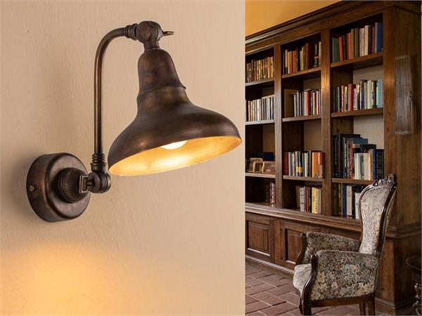 Lampada da parete con braccio ottone Campana 50165