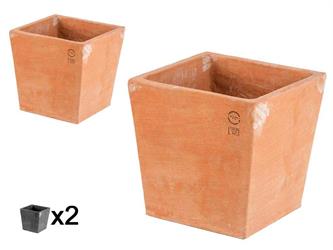 VASO QUADRATO ALTO PILONE IN TERRACOTTA TOSCANA CM. 70 [pilone70] - 175,00  € : Fratelli Vagnoni Store!, Per Arredare. Con Stile.