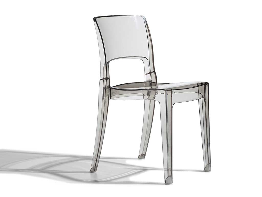 Chaise Polycarbonate Manuel Gris Transparent - Chaise BUT
