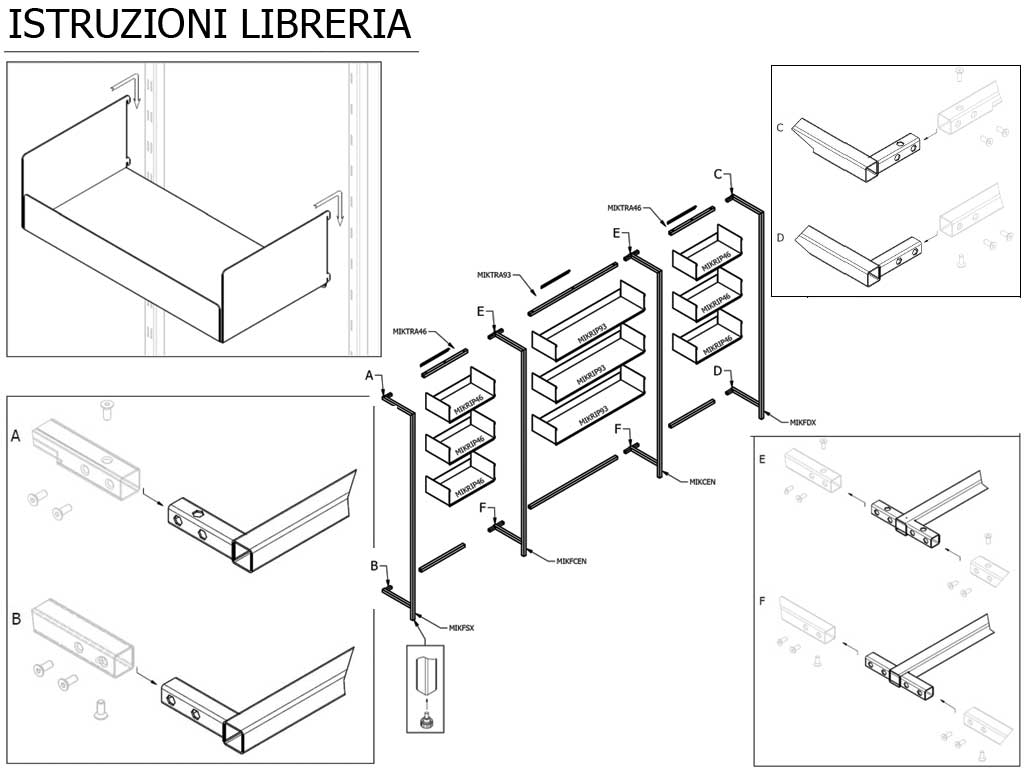 Desk with bookshelf Mikai 2