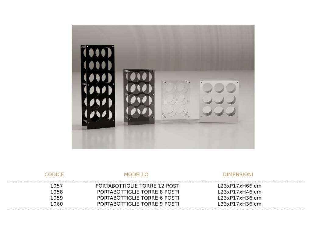 Accessori - portabottiglie a parete in plexiglass mod wall cube 33