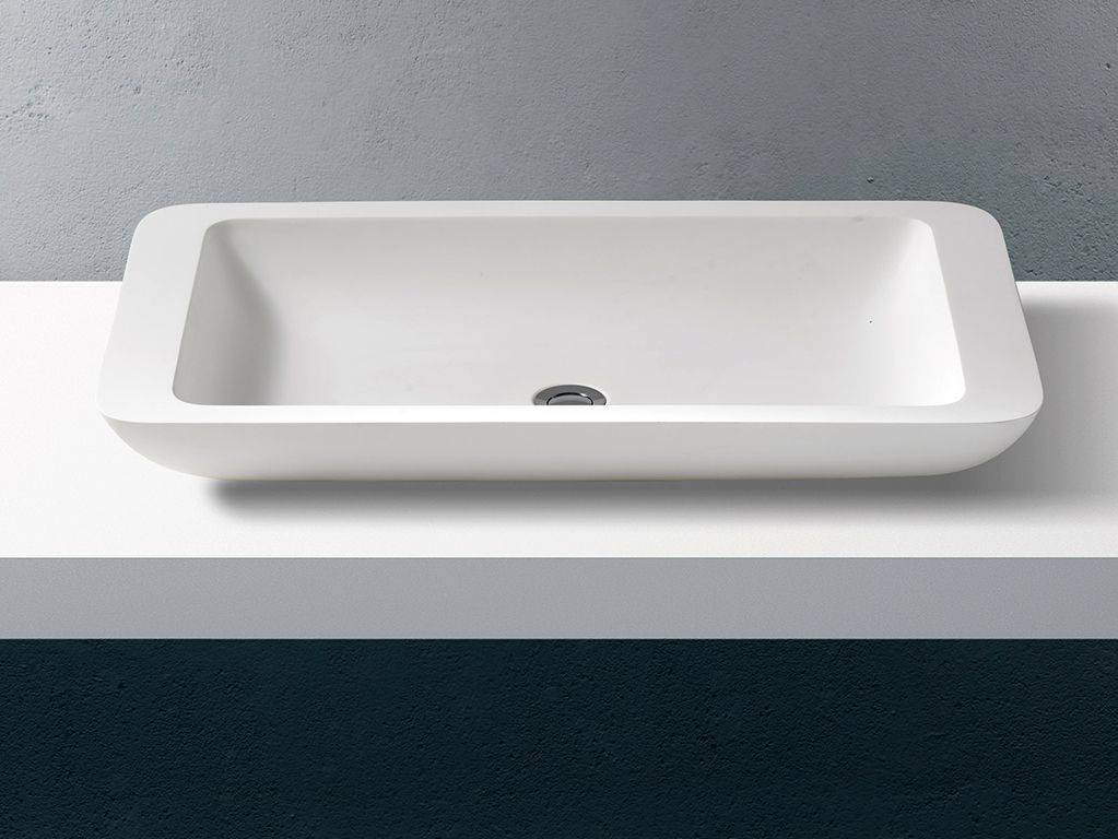 Lavabo da appoggio rettangolare in corian Solid Surface - Auditorium