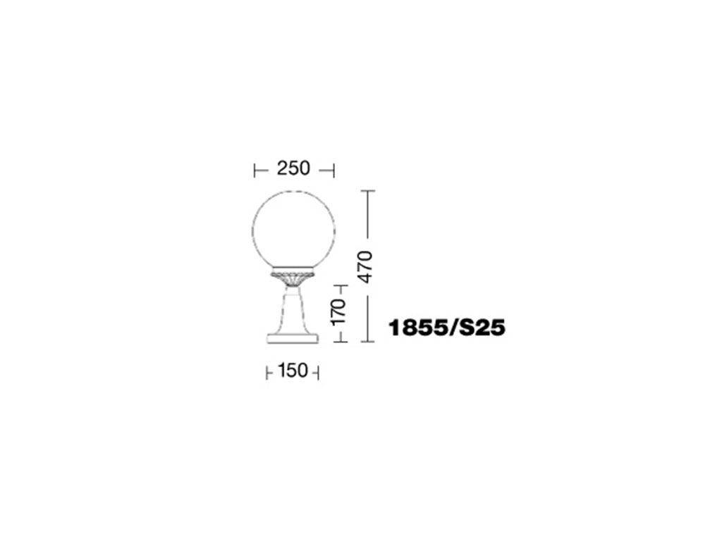 ORIONE ANTRACITE lampione 4 luci giardino esterno sfere opali 1833-3+1l