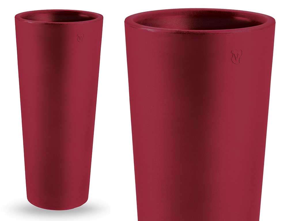 Vaso in Resina Tondo Alto - Linea Genesis Colore Rosso - Altezza 70 cm